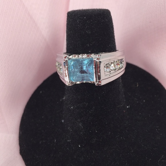AQUAMARINE GEMSTONE Silver RING - Picture 5 of 7